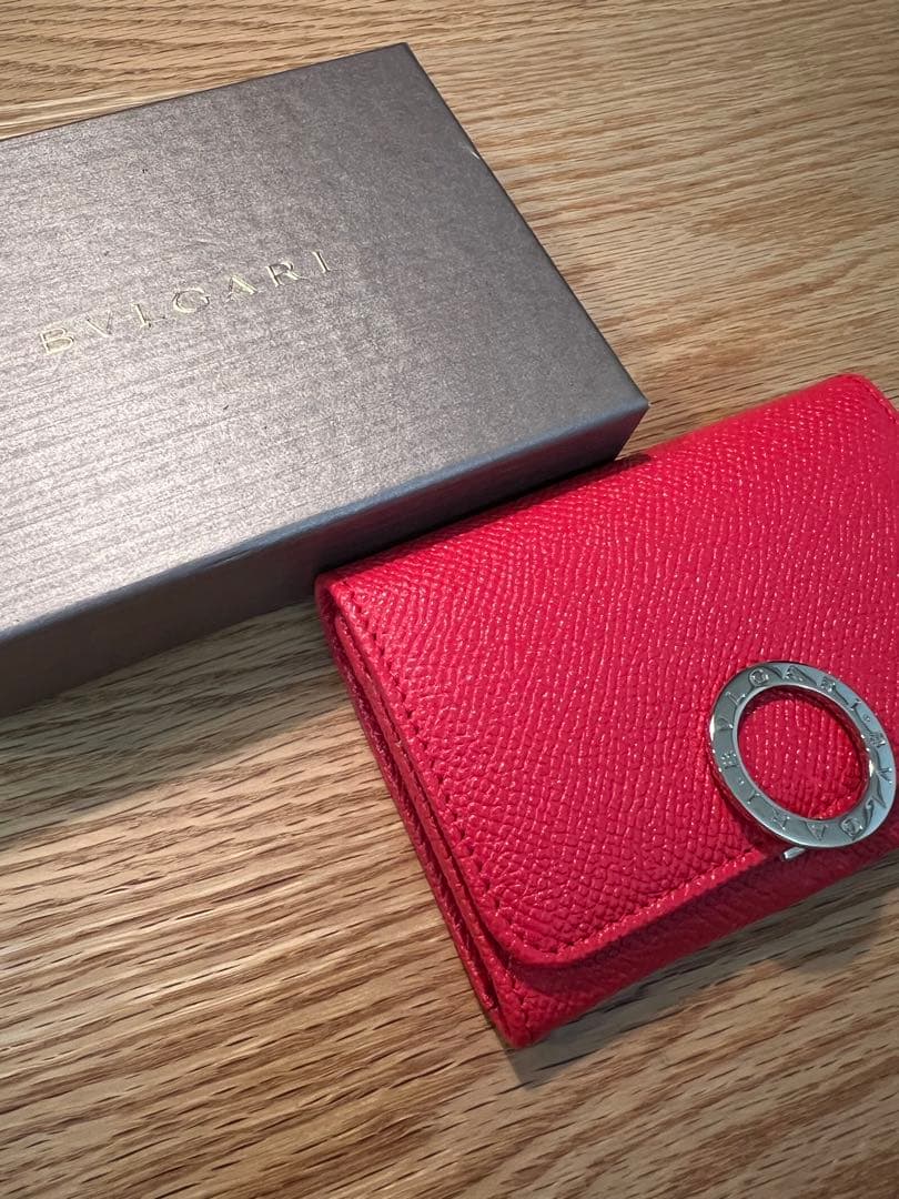 BVLGARI 赤 レザー 名刺入れ