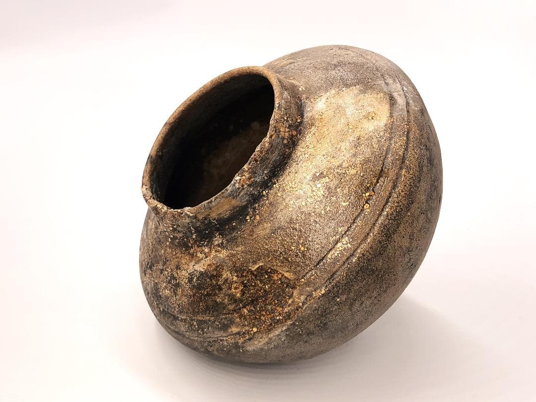 【 須恵器 壺 】　古墳～平安時代　後代金直し　炻器