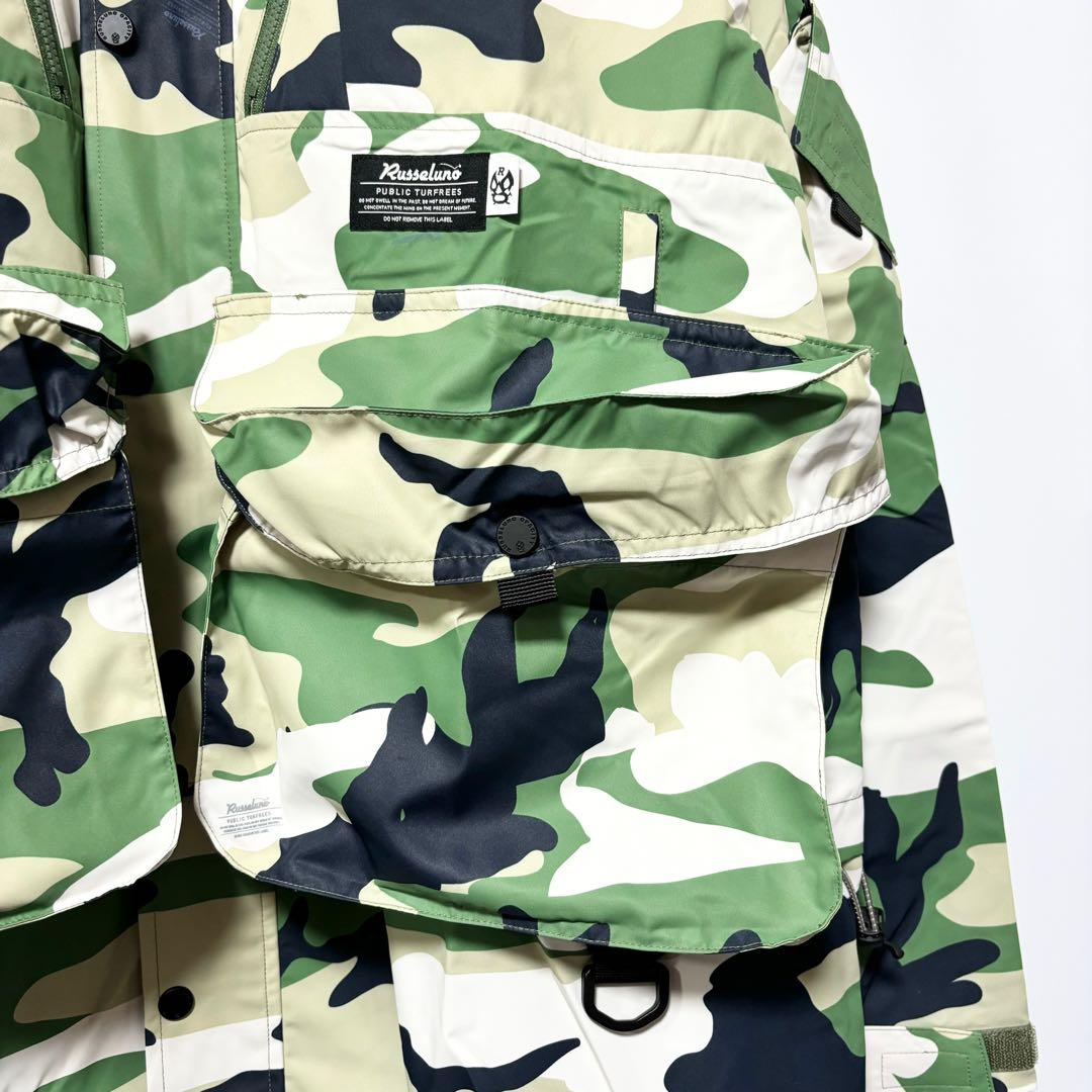 新品 ラッセルノ ゴルフ 2Way カスタム ロング ジャケット カモ 2XL