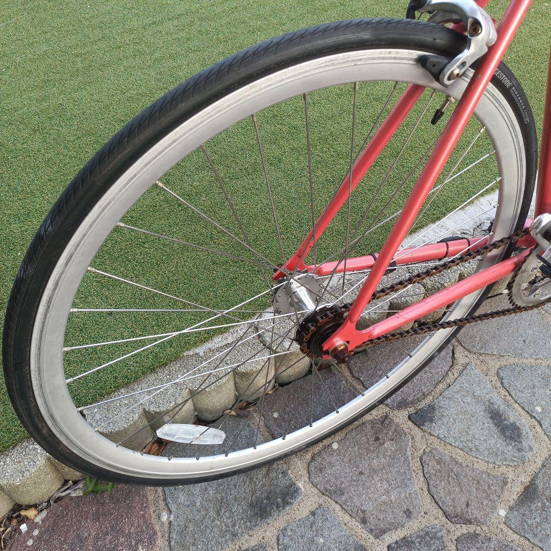 赤 ドロップハンドル シングルスピード自転車　引き取り限定