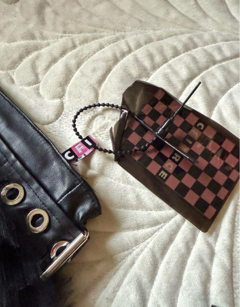 即購可cfierce ブラック　ファー　レッグウォーマー　y2k 00s