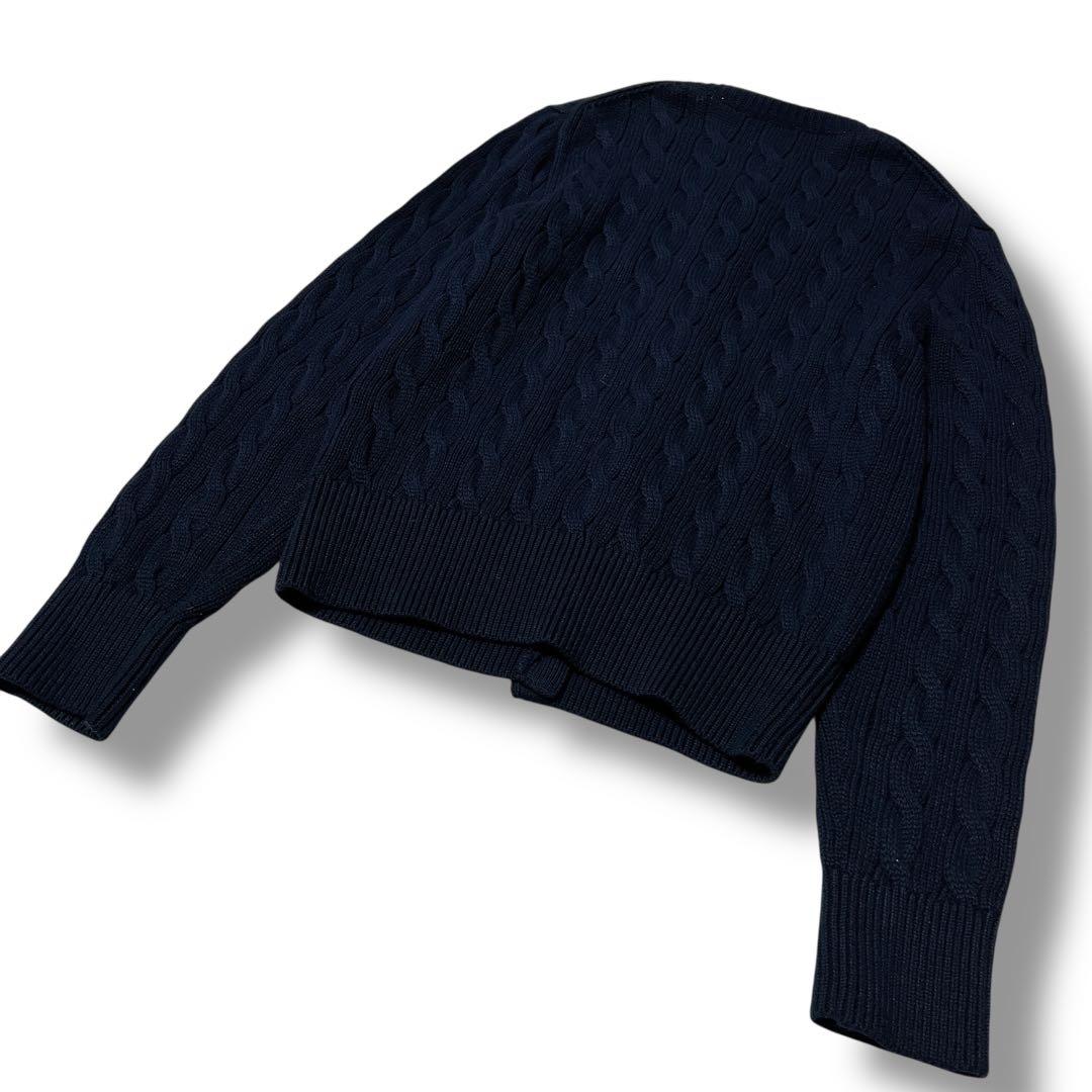 【美品】ポロラルフローレン コットン100 ケーブルニットカーディガン L