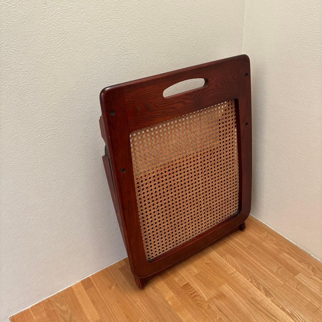 名作カリモクKARIMOKU籐座面折り畳み座椅子1脚