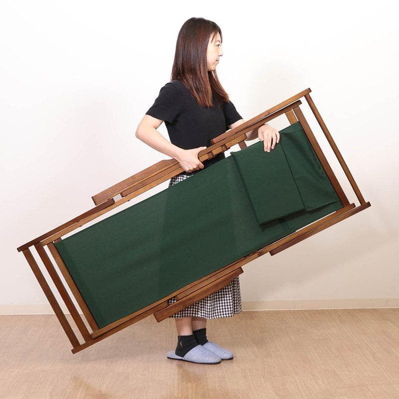 折りたたみ式デッキチェア グリーン [5022]