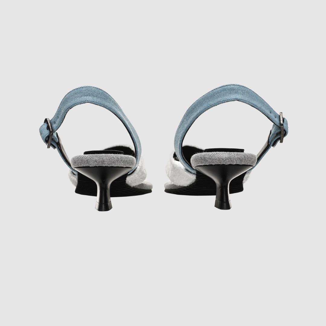 新品 Paula Canovas del Vas ヒールサンダル グレー 37