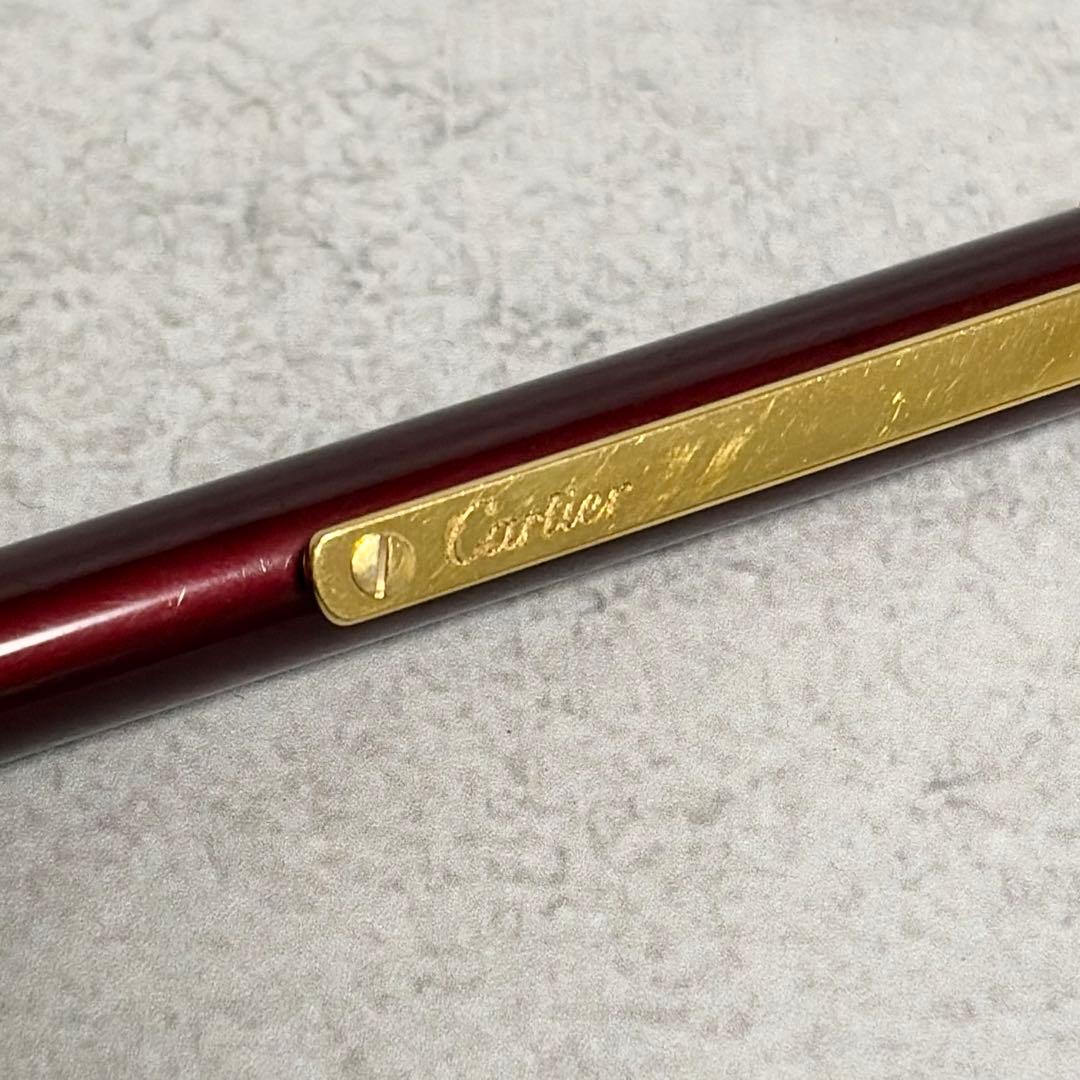 カルティエ サントスドゥカルティエローラーボールペン ボルドー　箱付き