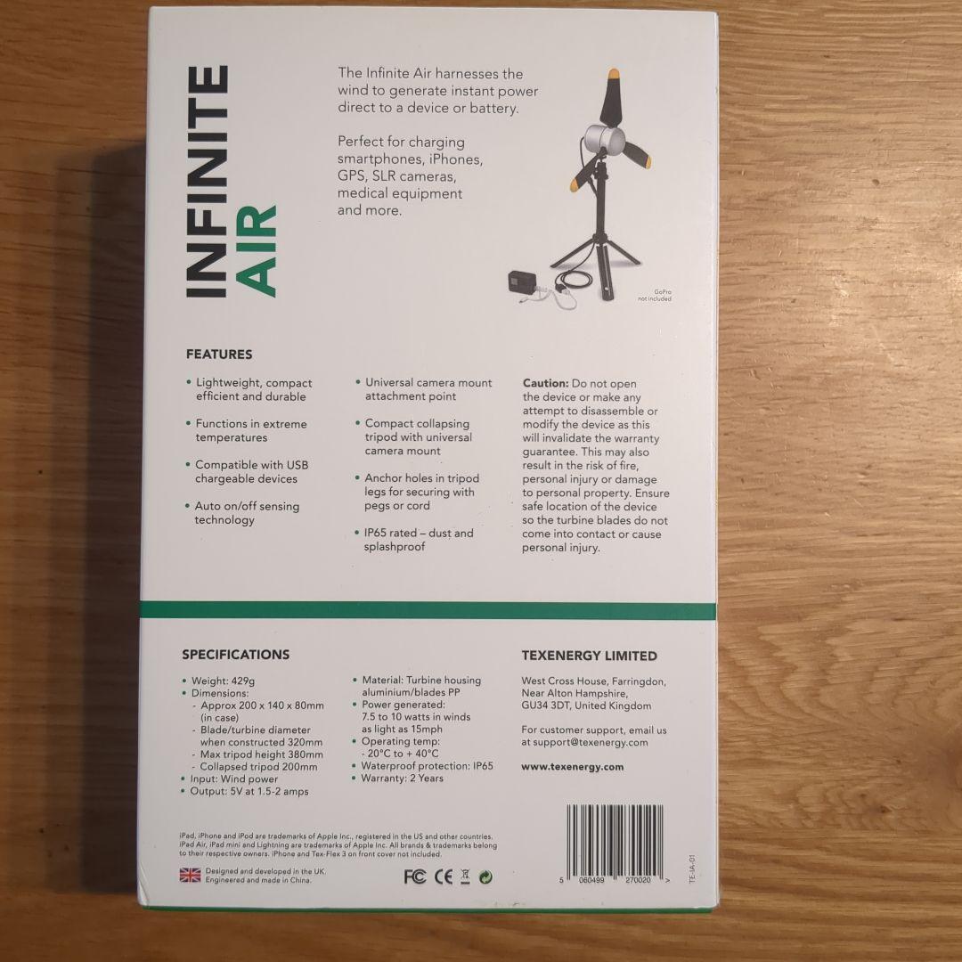 Infinite Air　ポータブル風力発電機