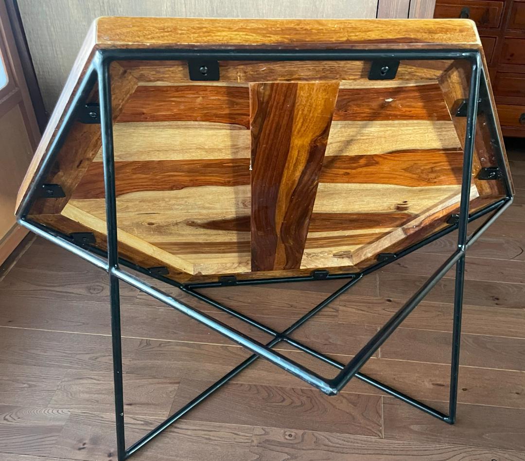 NOCE◎六角形コーヒーテーブルシーシャムウッド×アイアン◎SC-463ノーチェ