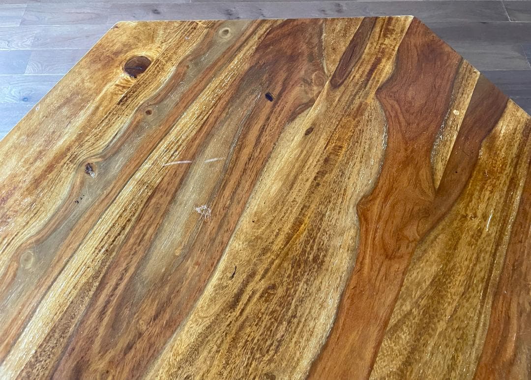 NOCE◎六角形コーヒーテーブルシーシャムウッド×アイアン◎SC-463ノーチェ