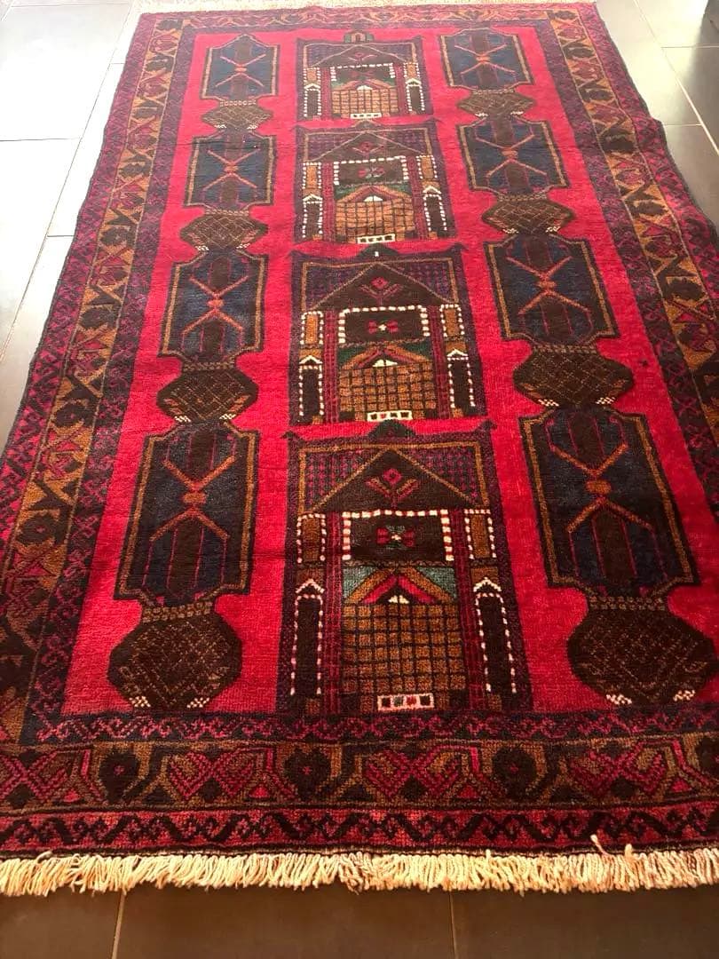 ビンテージラグ　伝統的　ウールラグ　アフガニスタン