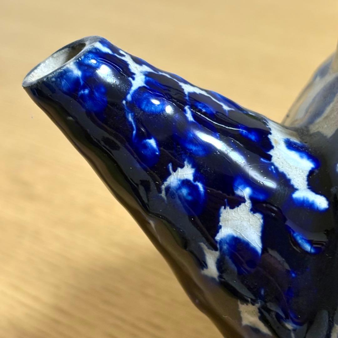 大嶺實清造 藍釉 按瓶 あんびん