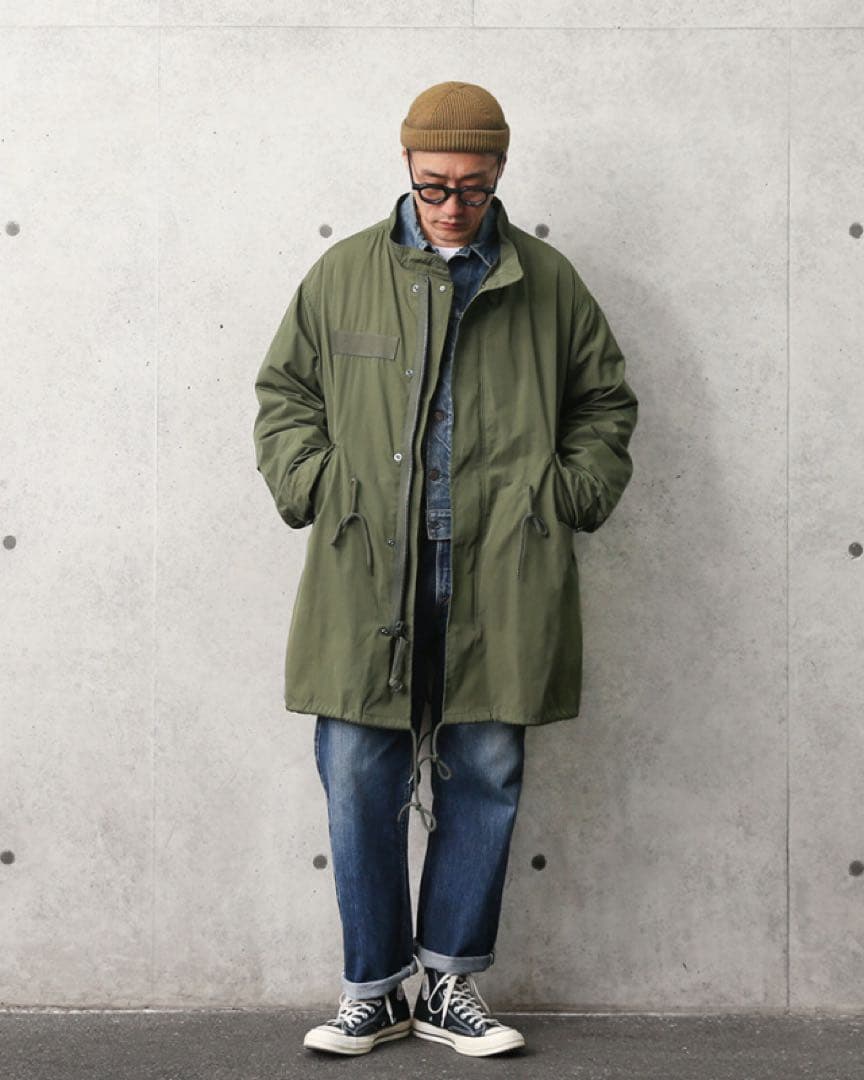 新品　ヒューストン　フィッシュテール M65 モッズコート　Lサイズ　オリーブ