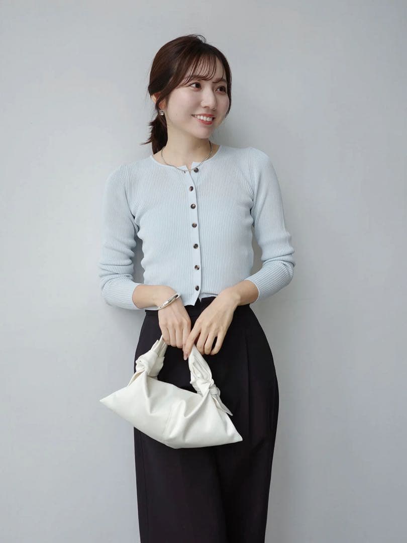 anuans アニュアンス リュクスビスコースリブニットカーディガン ※値下不可