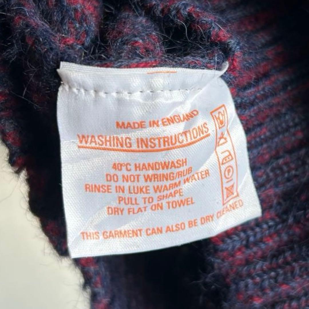 70S イングランド製 alan paine アルパカ 総柄ニット アランペイン