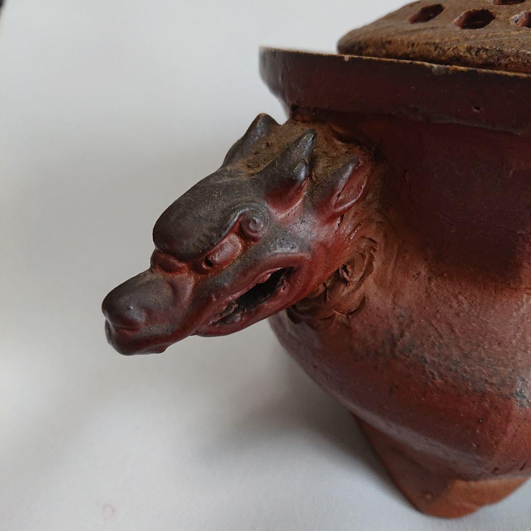 備前焼鶏.竜頭香炉