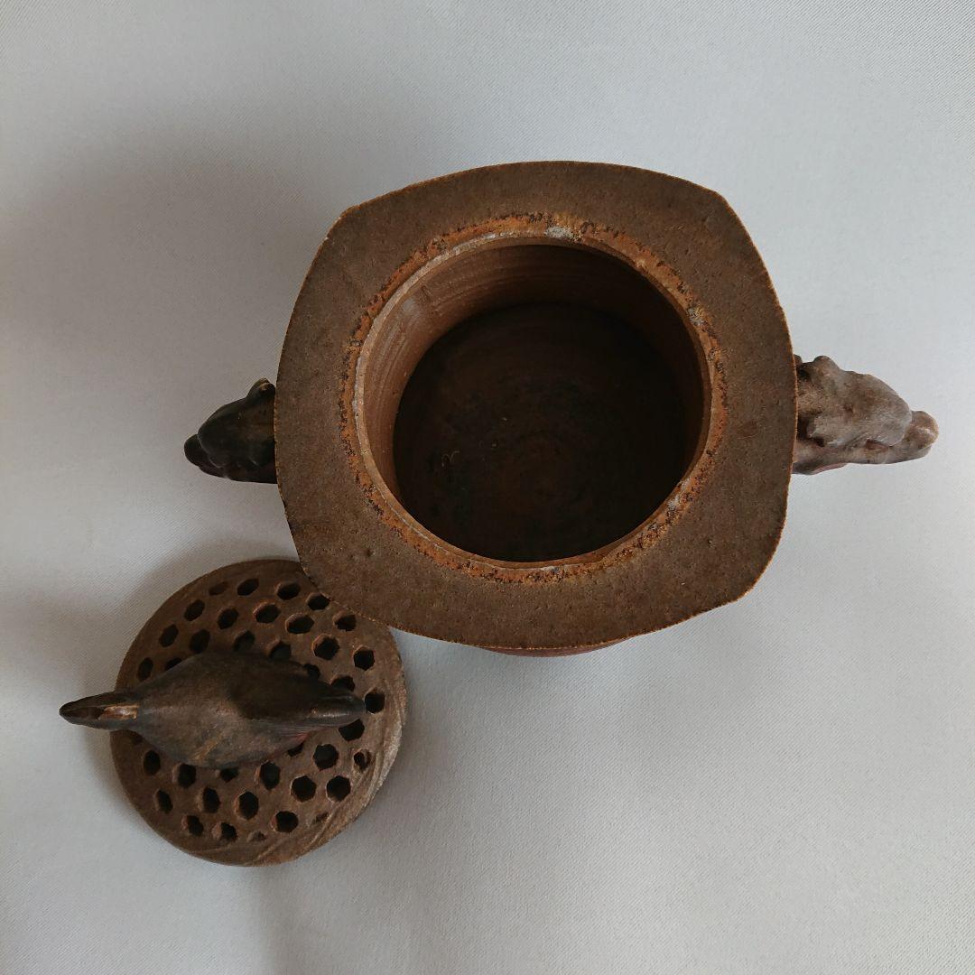備前焼鶏.竜頭香炉