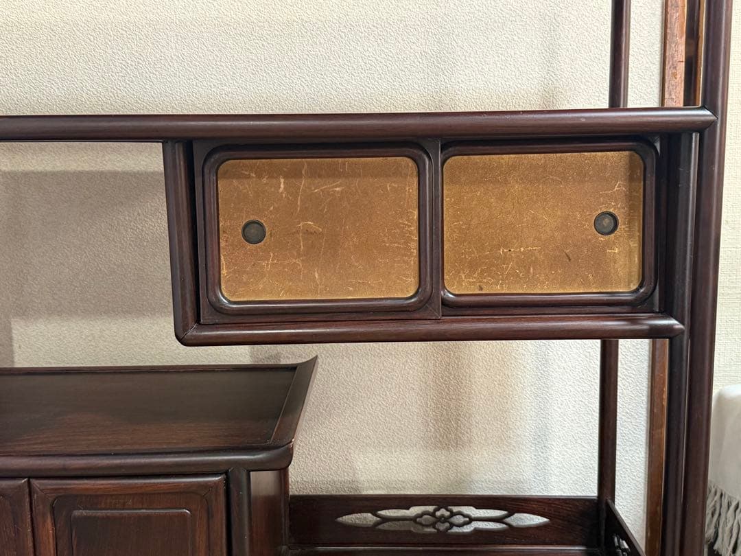 紅木　茶棚　茶箪笥　唐木　茶道具　送料込み251107