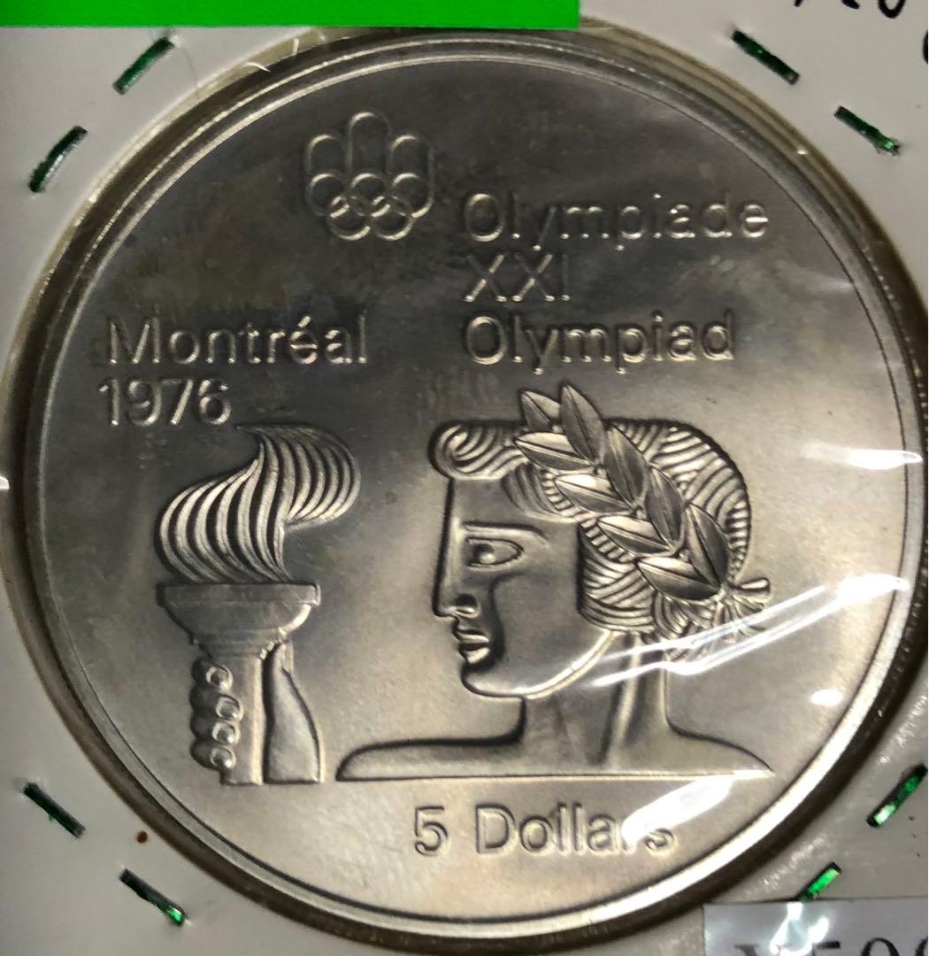 カナダ エリザベス2世 1974年と1976年オリンピック5ドル銀貨