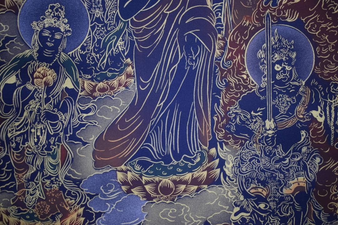 複製/紫芳/十三佛図/工芸/布袋屋掛軸HH-948