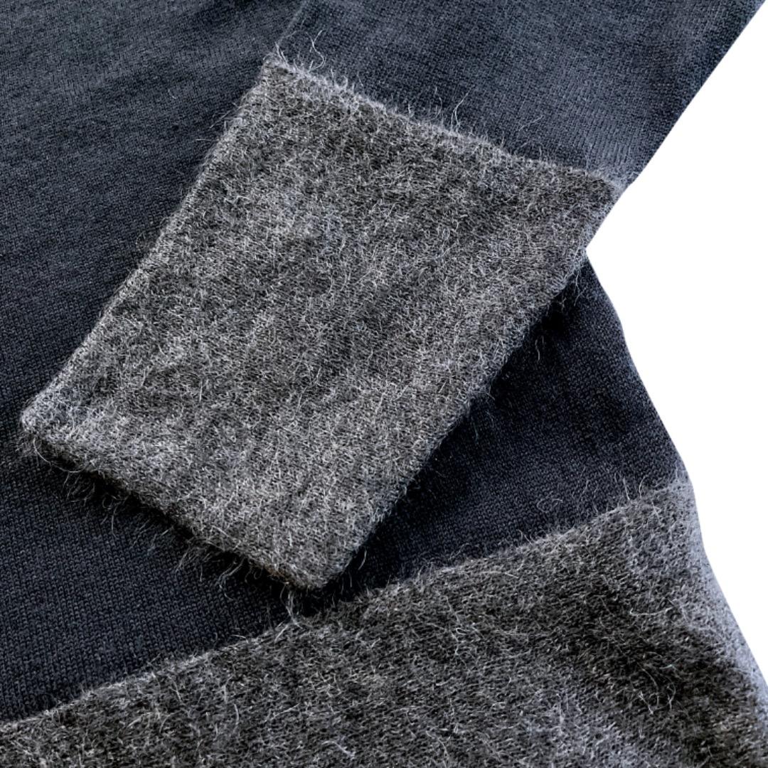 NICOLE FARHI Vネックニット XL ニコル・ファーリ モヘアセーター