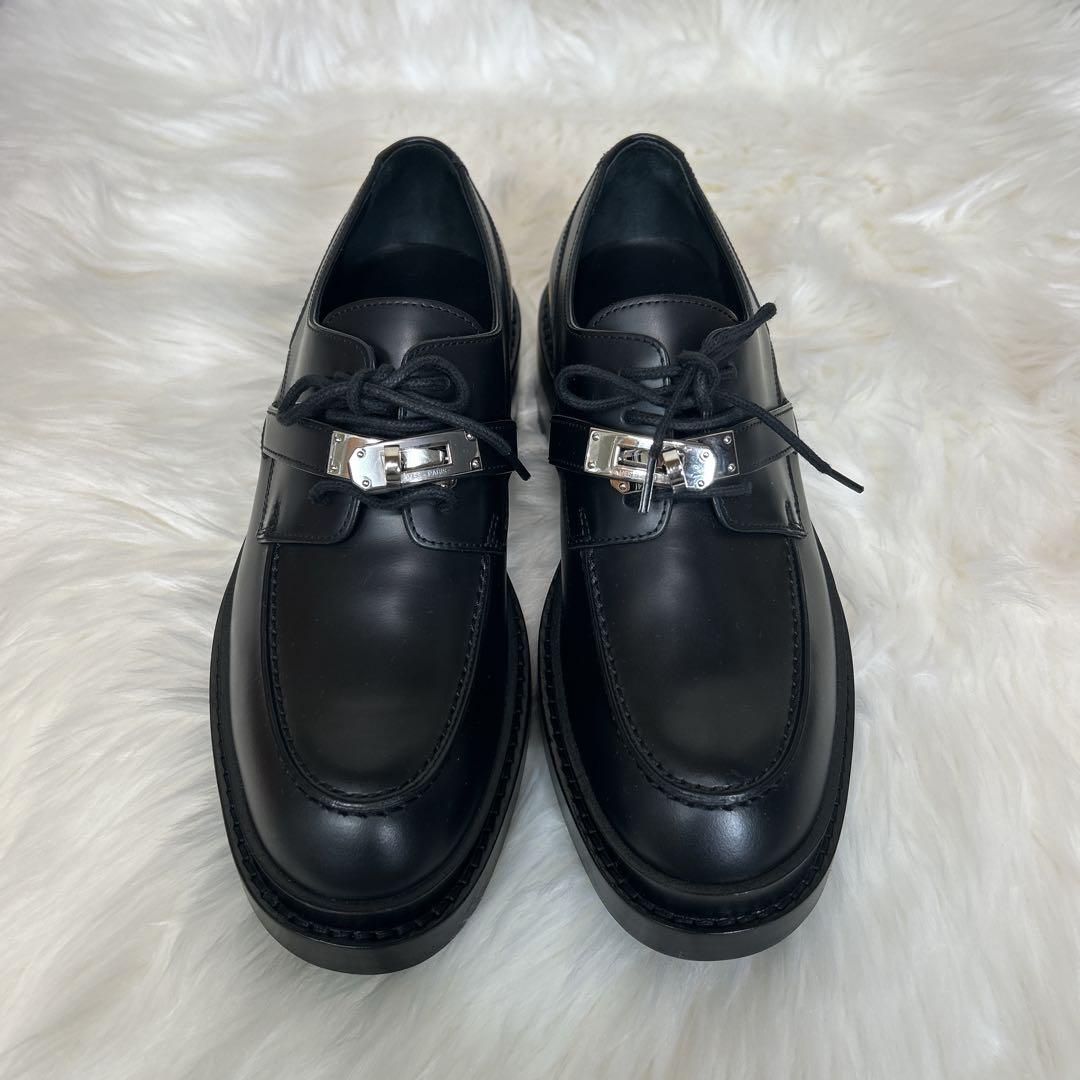 未使用級　HERMES エルメス　革靴　ケリー　ダービー　ファースト　36 黒