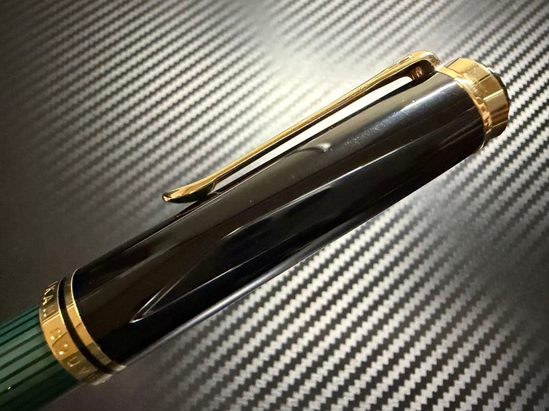 未使用に近い ペリカン PF刻印 スーベレーン M800 緑縞 BB 万年筆