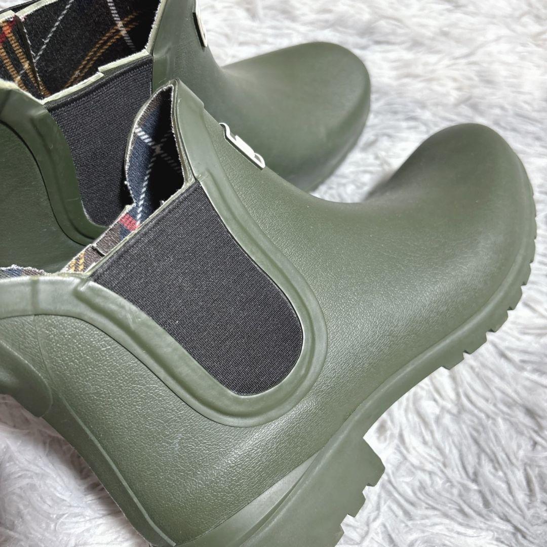 Barbour バブアー サイドゴア レインブーツ 雨靴 チェック レディース