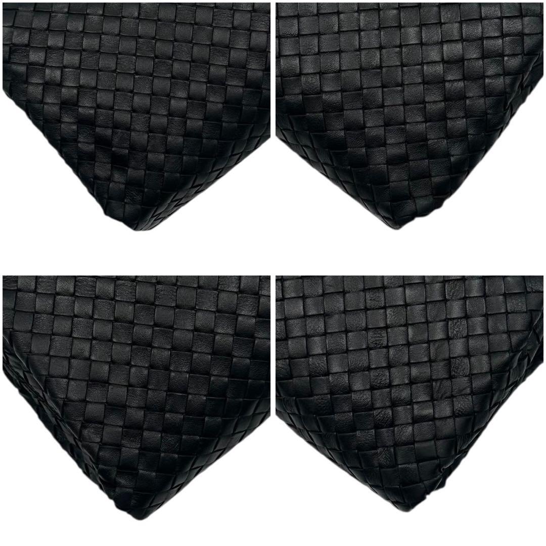 【良品】BOTTEGA VENETA ハンドバッグ イントレチャート レザー 黒
