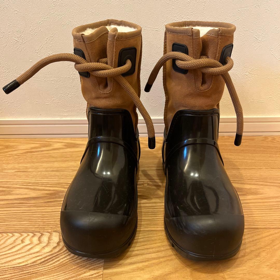 美品✨UGG レインクラウドレース　レインブーツ　ブラウン