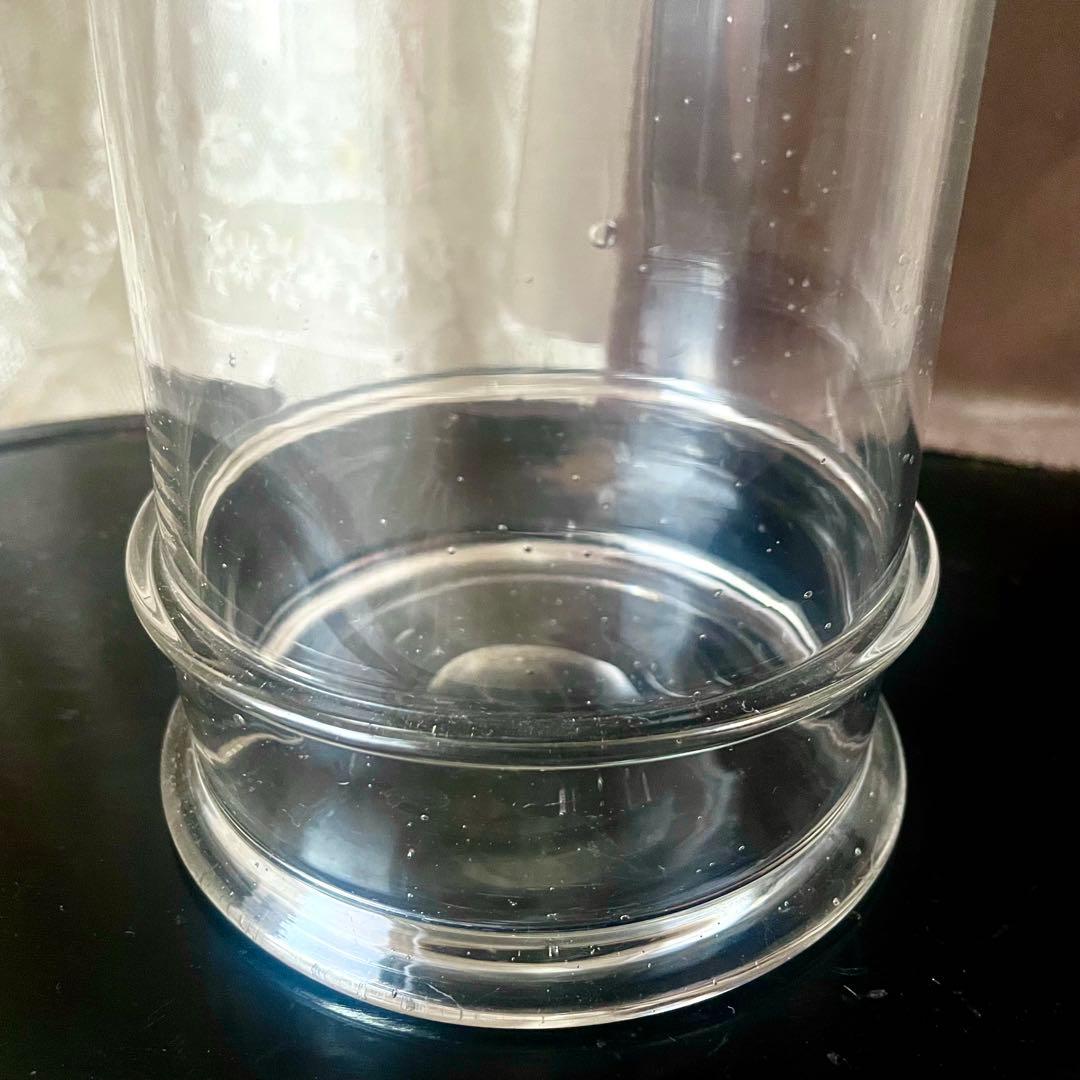 蓋付きファーマシーポット 吹きガラスの標本瓶薬瓶　19世紀 フランスアンティーク