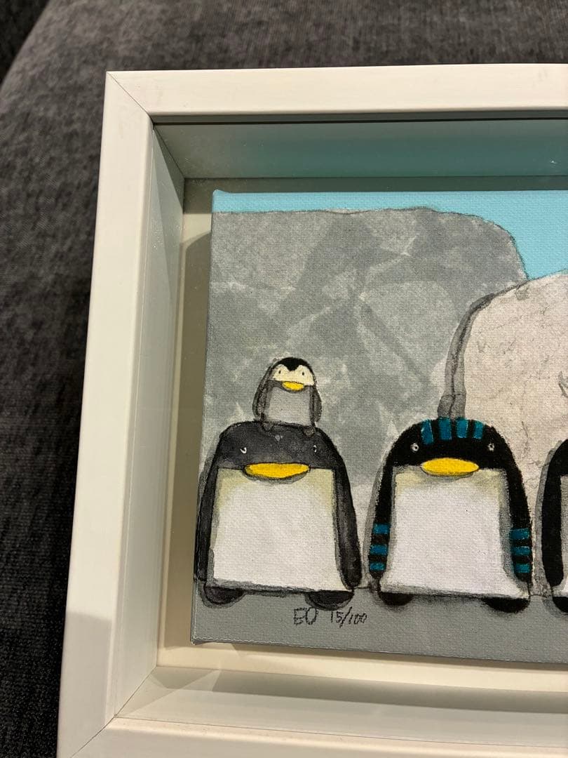 キロメロ 版画 22cm×47cm『南極大陸』 専用木製フレーム付