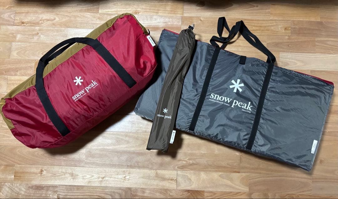 スノーピーク①アメニティドームM ②専用マットシート ③アップライトポールセット