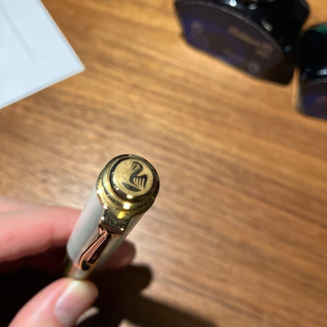 Pelikan 万年筆とインクセット ホワイトトータス スーベレーン M400