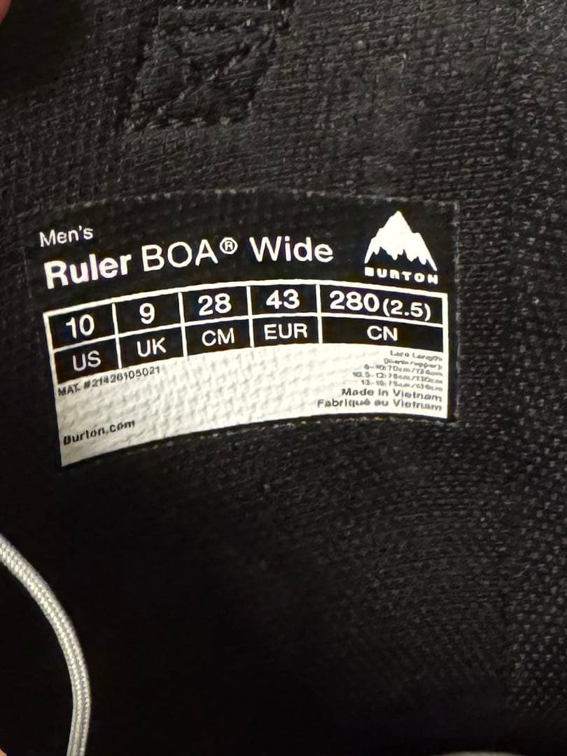 【美品】Burton RULER スノーボードブーツ 28cm