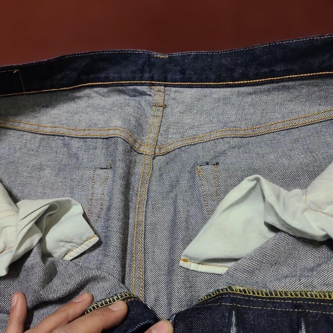 濃紺美品ドゥニームウエアハウスw36紙パッチボタンフライチェーンステッチ