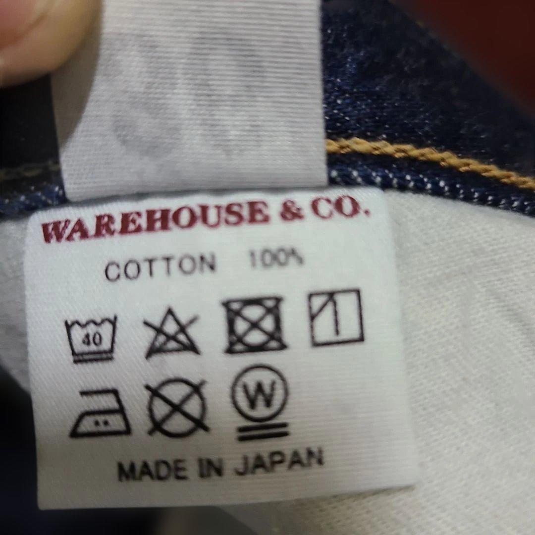 濃紺美品ドゥニームウエアハウスw36紙パッチボタンフライチェーンステッチ