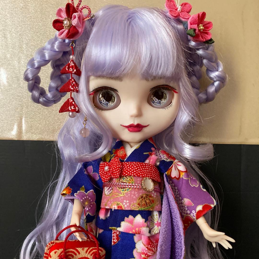 『謹賀新年 2026』カスタムドール 薄いピンク&水色mixふんわりパープルヘア