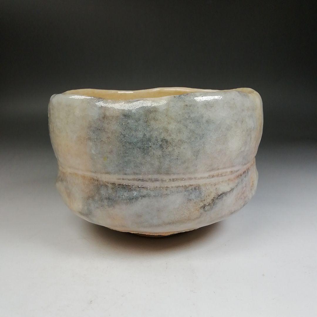 Ｗ２０６　茶碗　『白楽茶碗』『三代　小川長楽(裕起夫) 造』共箱　抹茶碗　茶道具