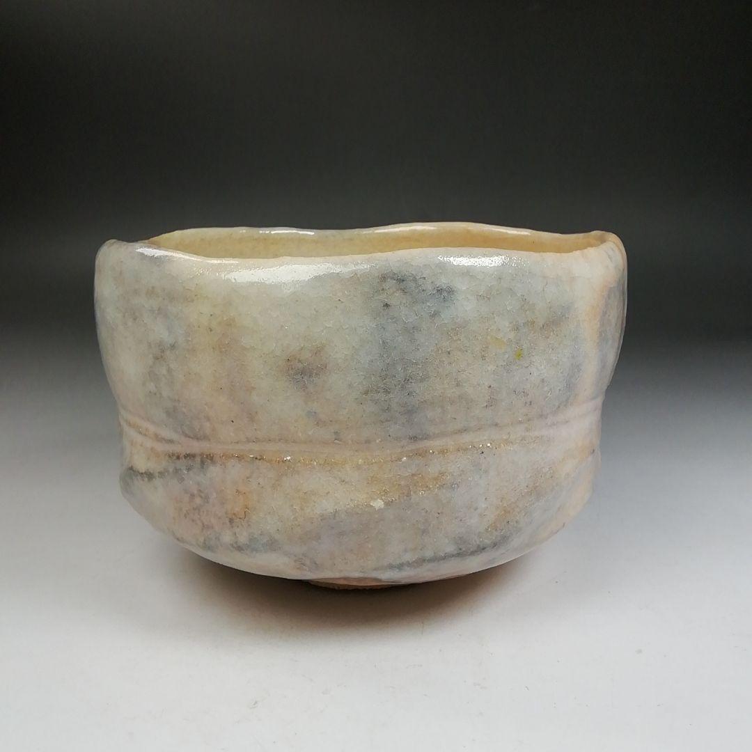 Ｗ２０６　茶碗　『白楽茶碗』『三代　小川長楽(裕起夫) 造』共箱　抹茶碗　茶道具