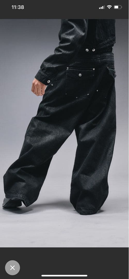 アンダーハンク　新作　14オンスワックスカーブデニム　sサイズ