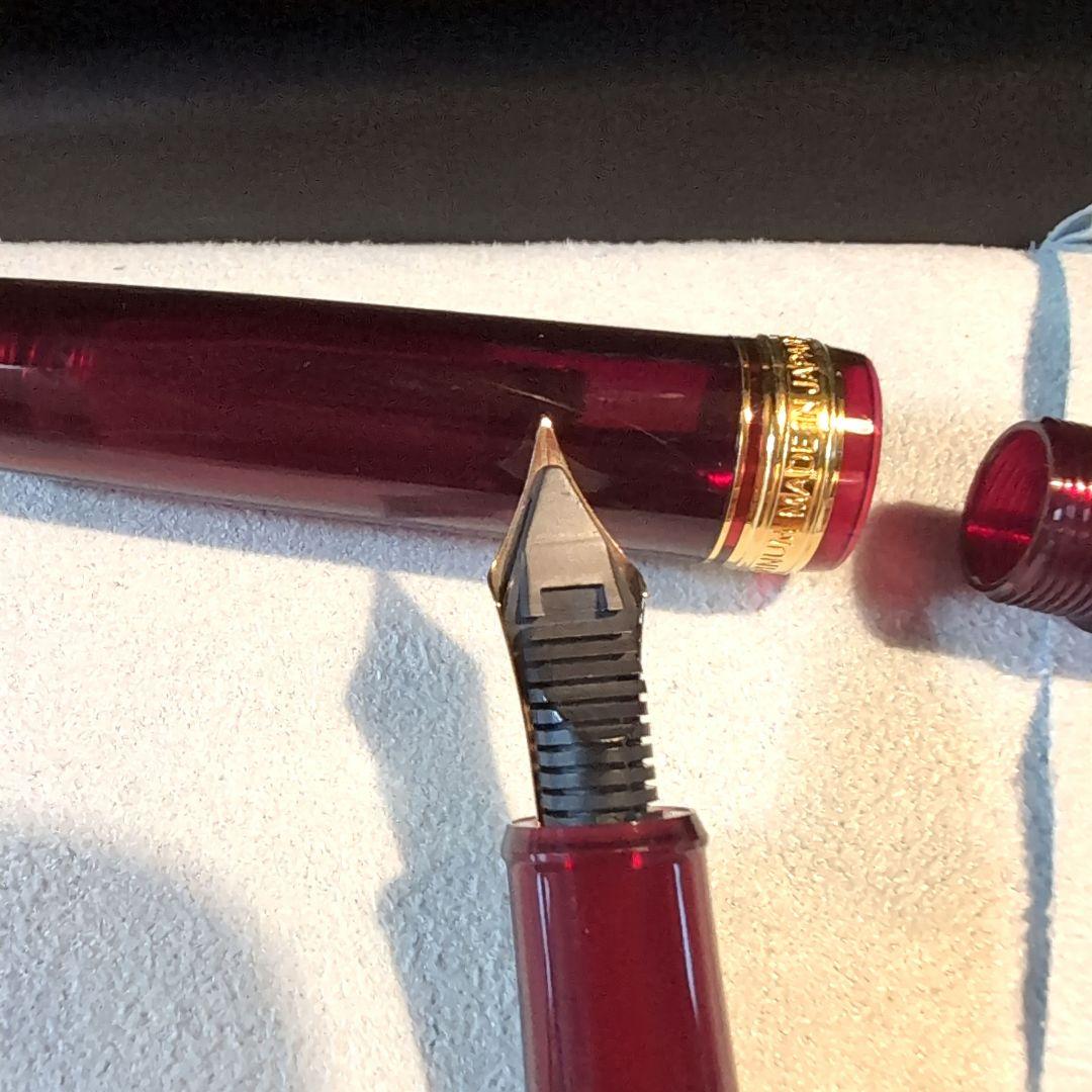 プラチナ万年筆 #3776 センチュリー EF ブルゴーニュ ボトルインク付