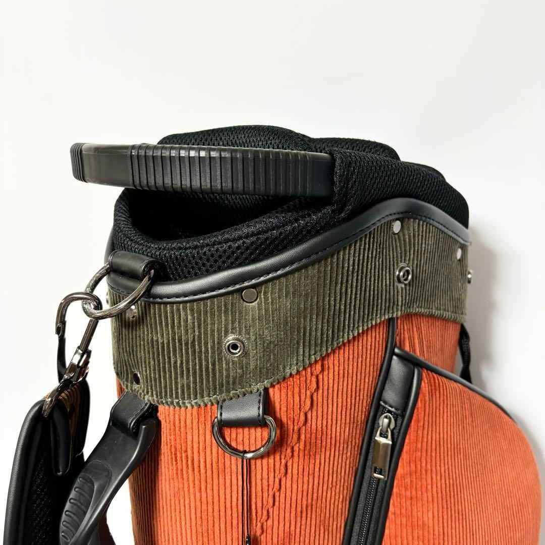 新品 ガジェヘラ ゴルフ コーデュロイ キャディー バッグ カーキ