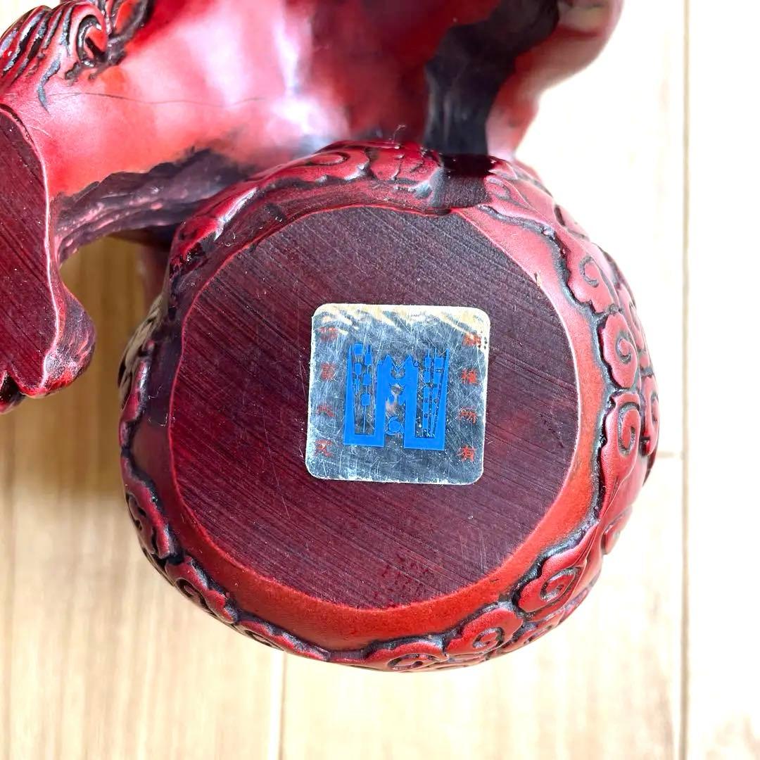 アンティーク　中国　寿山石　獅子一対　置物