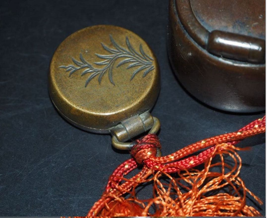 送料無料　幕末～明治　龍雲堂造　矢立　紙切り歯付　提げ物付