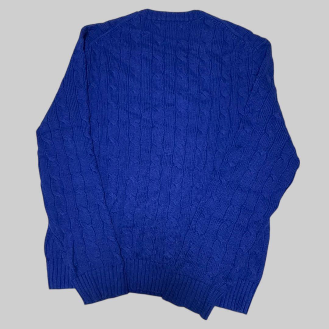 アウディQ8　ポロ ラルフローレン ケーブルニットセーター 青 M 近年