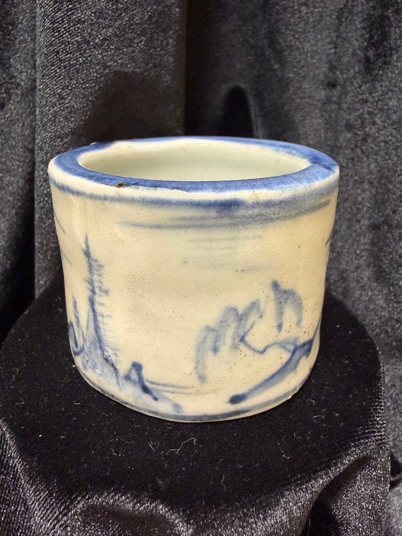 骨董品 陶器アンティーク年代不明直径6.5cm×高さ5cm整理品現状品のみ