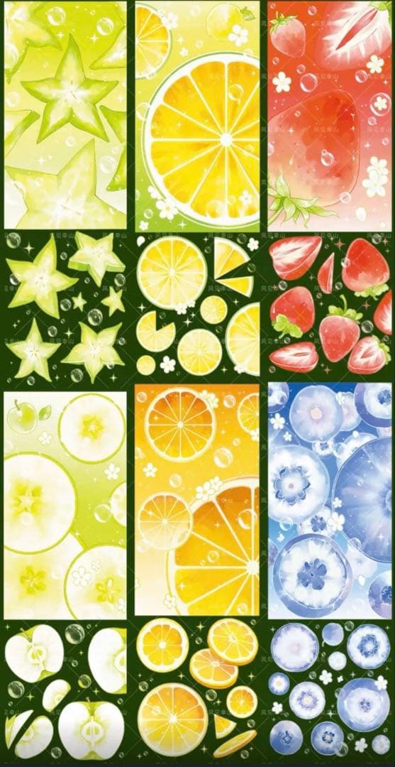 贝壳光 水果片片 7cm×5m 海外マスキングテープ　海外マステ　果物　フルーツ