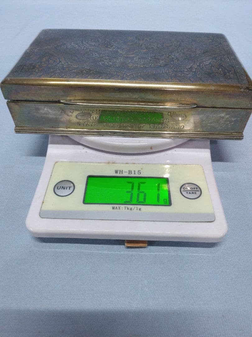 銀製品　タイ国有鉄道　銀製小物入れ　銀製煙草入れ　アンティーク