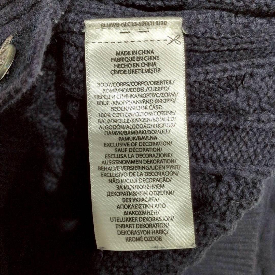 良品★Polo Ralph Lauren ケーブルニット カーディガン 紺 M