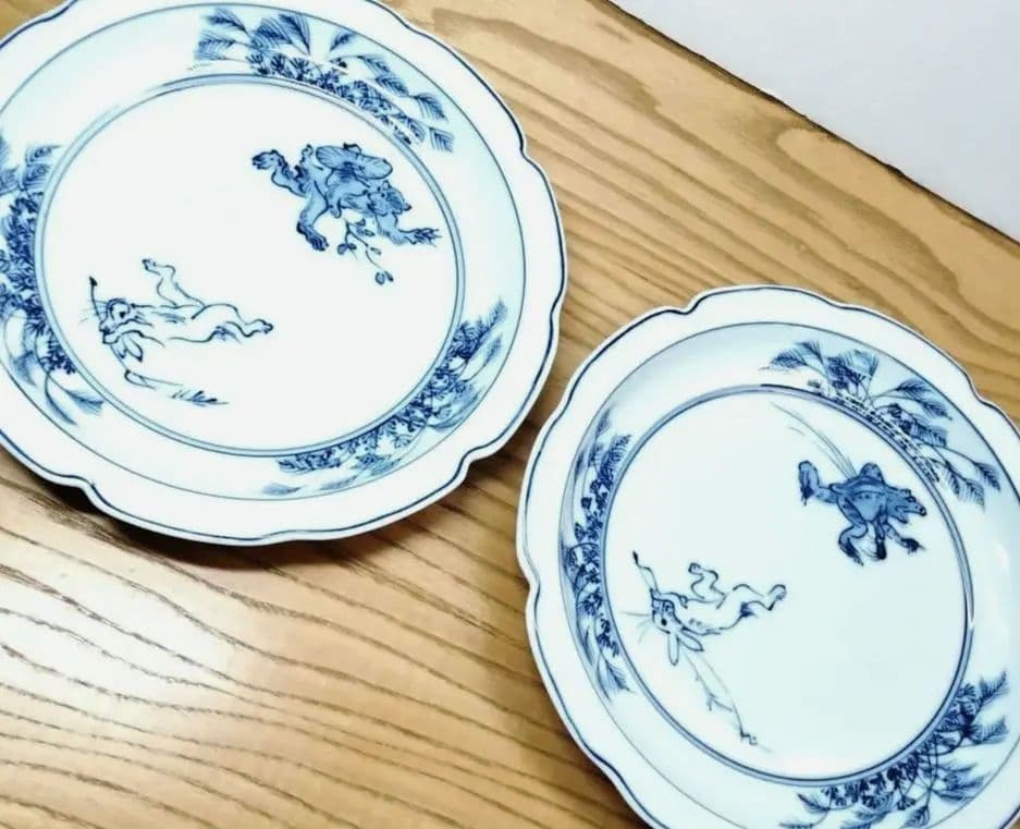 ☆ 平安松泉 清水焼 鳥獣戯画皿